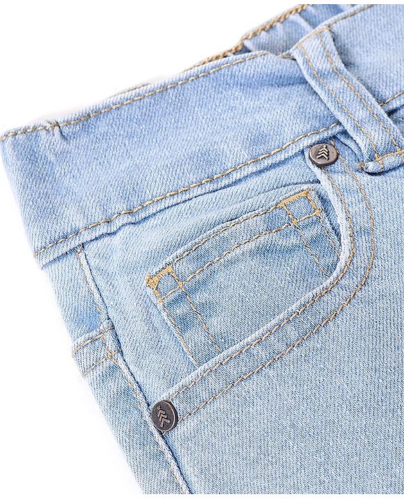 Pine Kids Ankle Length Back Elasticated Waist Jeans - Ice Blue