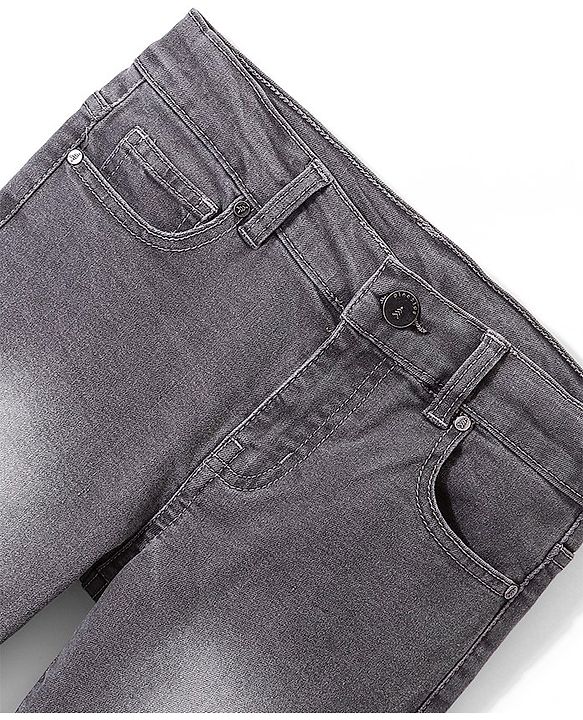 Pine Kids Ankle Length Adjustable Elasticated Waist Stretchable Denim Jeans - Grey