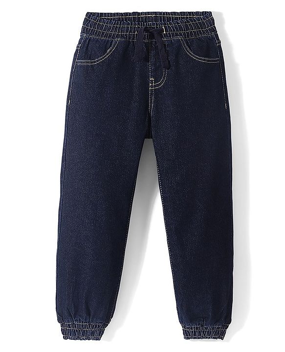 Pine Kids Full Length Jogger Fit Elasticated Waist & Bottom Jeans - Dark Blue