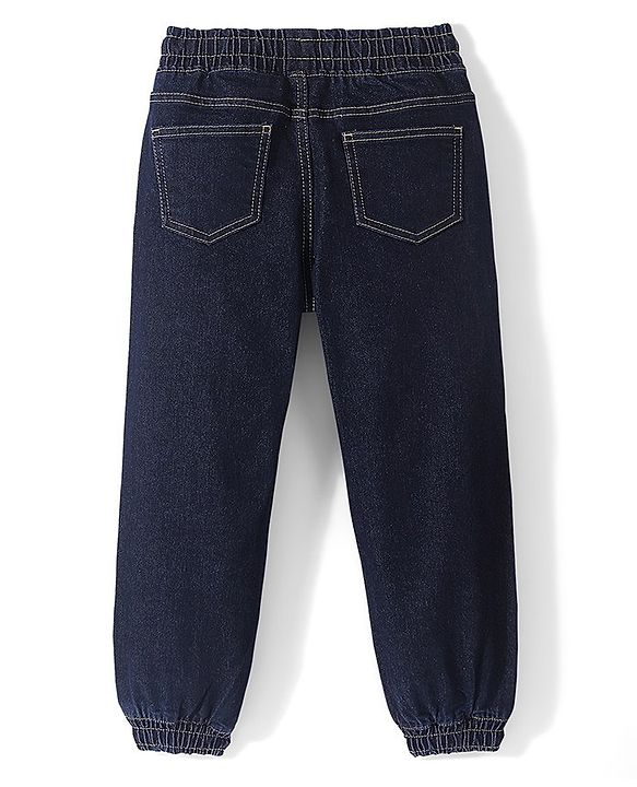 Pine Kids Full Length Jogger Fit Elasticated Waist & Bottom Jeans - Dark Blue
