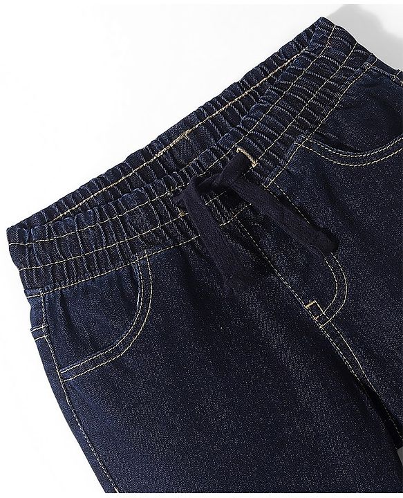 Pine Kids Full Length Jogger Fit Elasticated Waist & Bottom Jeans - Dark Blue