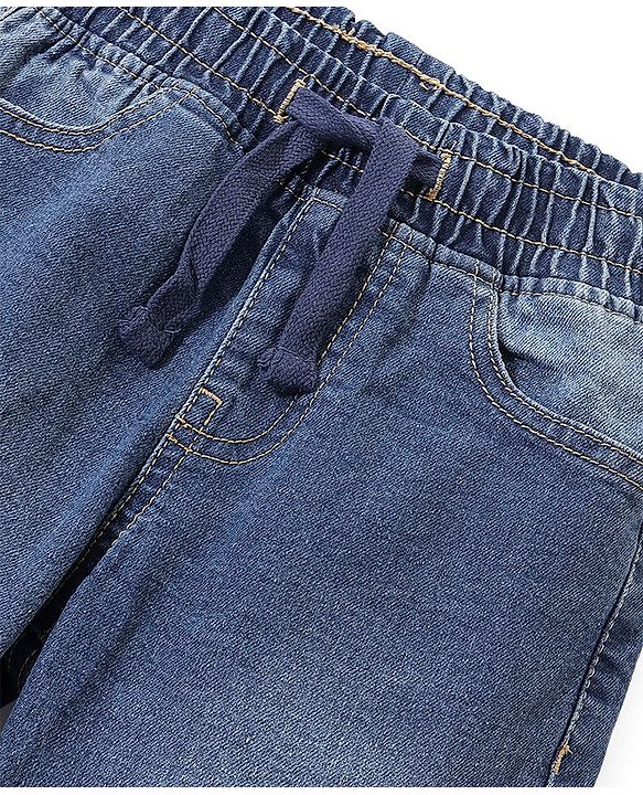 Pine Kids Cotton Rich Stretchable full length denim Joggers - Mid Blue