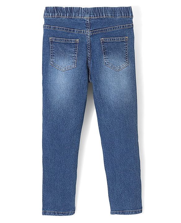 Pine Kids Denim Woven Ankle Length Stretchable Washed Jegging - Blue