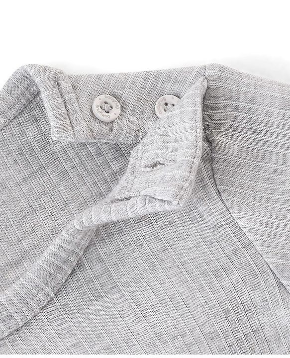 Babyhug Full Sleeves Solid Thermal Vests Pack of 2 - Light Grey