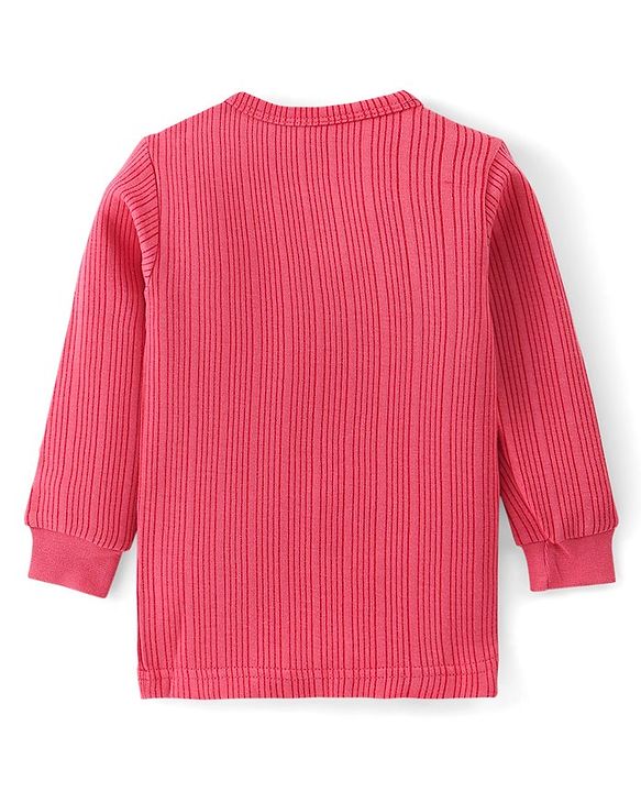 Babyhug Full Sleeves Solid Thermal Vests Pack of 2 - Coral
