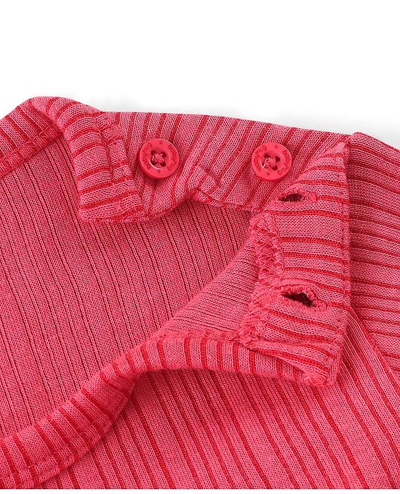 Babyhug Full Sleeves Solid Thermal Vests Pack of 2 - Coral