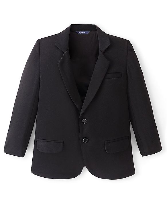Pine Kids Knitted Stretchable Full Sleeves Blazers - Black