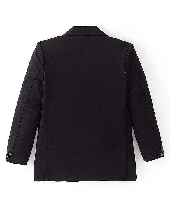 Pine Kids Knitted Stretchable Full Sleeves Blazers - Black