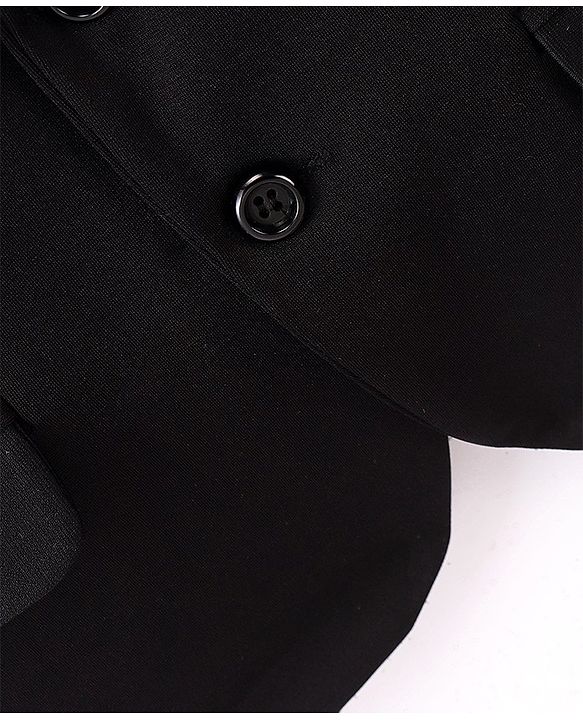 Pine Kids Knitted Stretchable Full Sleeves Blazers - Black