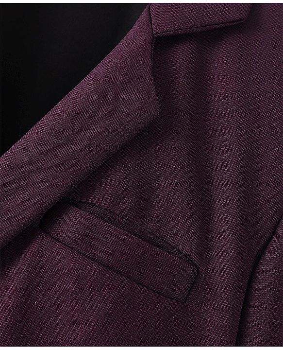 Pine Kids Full Sleeves Knitted Solid Colour Blazer - Wine