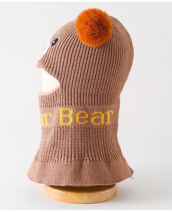 Babyhug Monkey Cap Bear Print - Brown