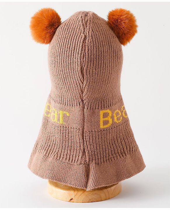 Babyhug Monkey Cap Bear Print - Brown