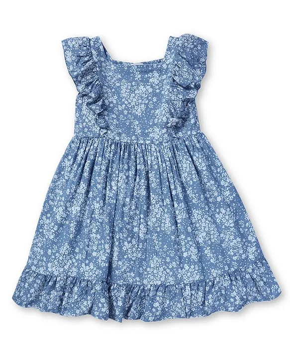 Gini & Jony Girls' White Dress | Knits | Floral Print | Midi | Regular Fit  | White | 12 : Amazon.in: Clothing & Accessories