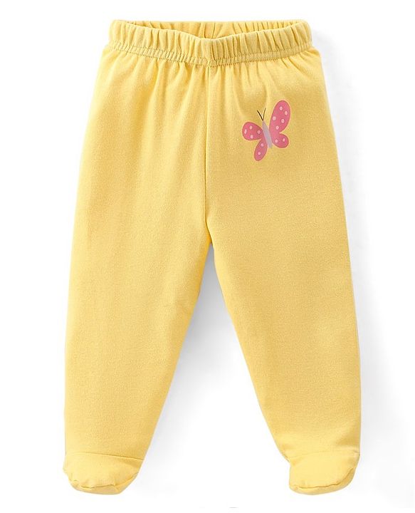 Babyhug Cotton Knit Full Length Bootie Leggings With Polka Dot Prints Pack of 3 -Multicolour