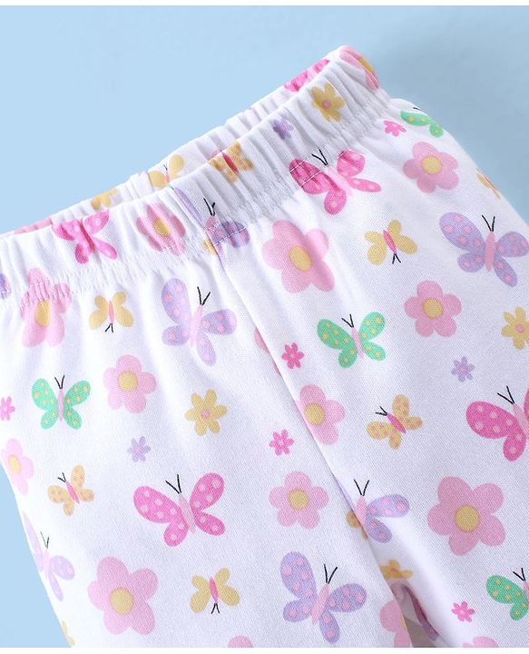 Babyhug Cotton Knit Full Length Bootie Leggings With Polka Dot Prints Pack of 3 -Multicolour