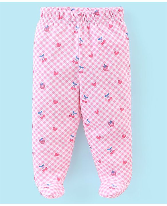 Babyhug Cotton Footed Bootie Leggings Floral Printed Pack of 3 - Multicolour