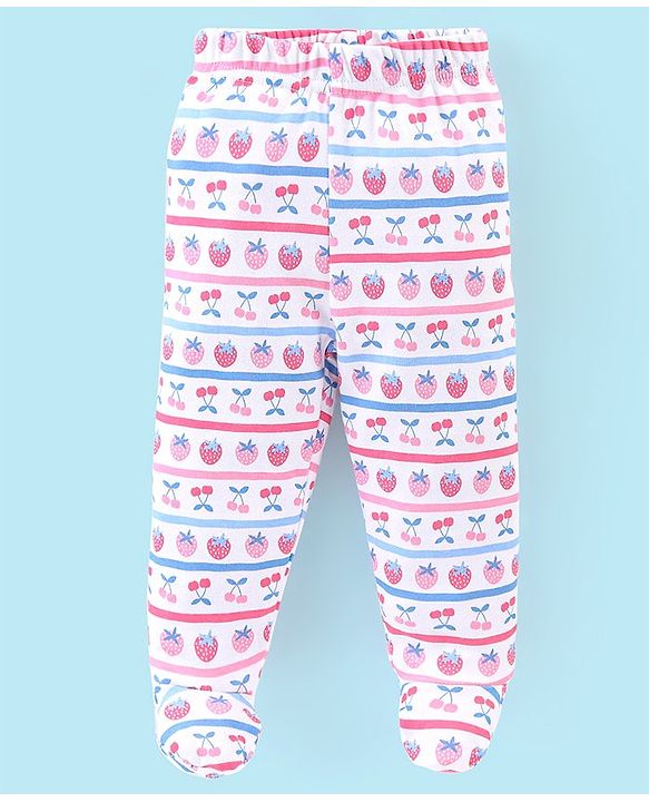 Babyhug Cotton Footed Bootie Leggings Floral Printed Pack of 3 - Multicolour