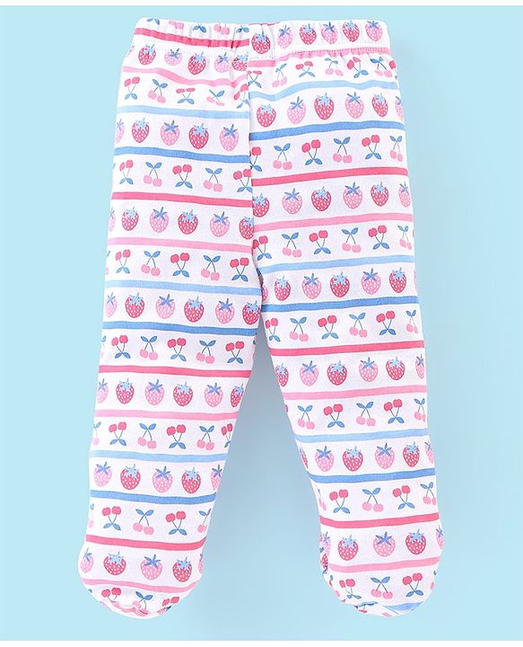 Babyhug Cotton Footed Bootie Leggings Floral Printed Pack of 3 - Multicolour