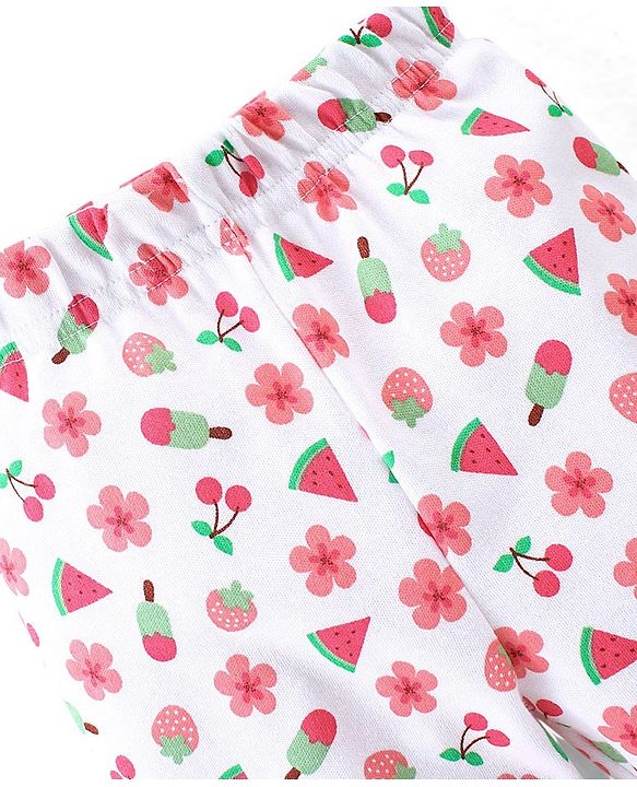 Babyhug Cotton Knit Full Length Bootie Leggings With Polka Dot Prints Pack of 3 -Multicolour