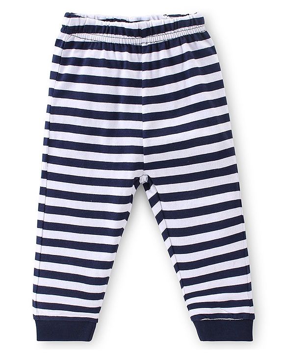 Babyhug Cotton Knit Full Sleeves Night Suit With Animals Print - Navy Blue