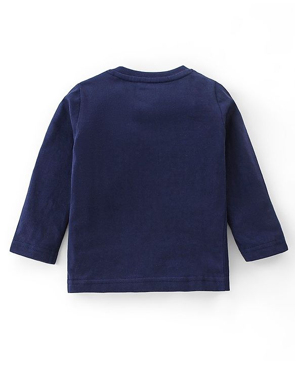 Babyhug Cotton Knit Full Sleeves Night Suit With Animals Print - Navy Blue