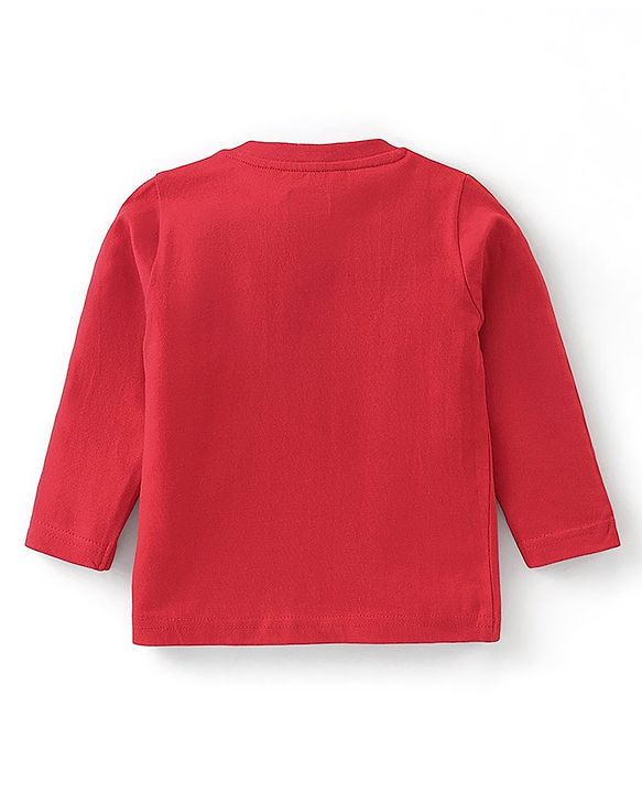 Babyhug 100% Cotton Full Sleeves Night Suit With Polar Bear Print - Red