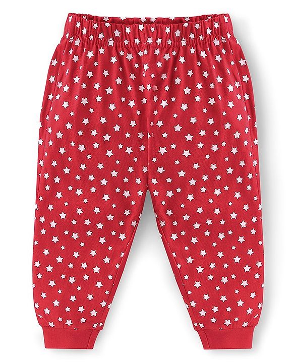 Babyhug 100% Cotton Full Sleeves Night Suit With Polar Bear Print - Red
