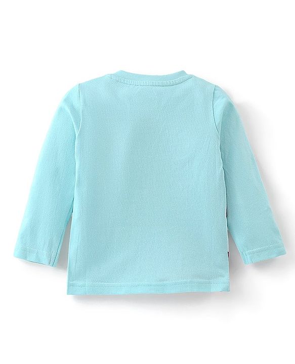 Babyhug Cotton Knit Single Jersey Full Sleeves Night Suit With Santa Clause Print - Blue