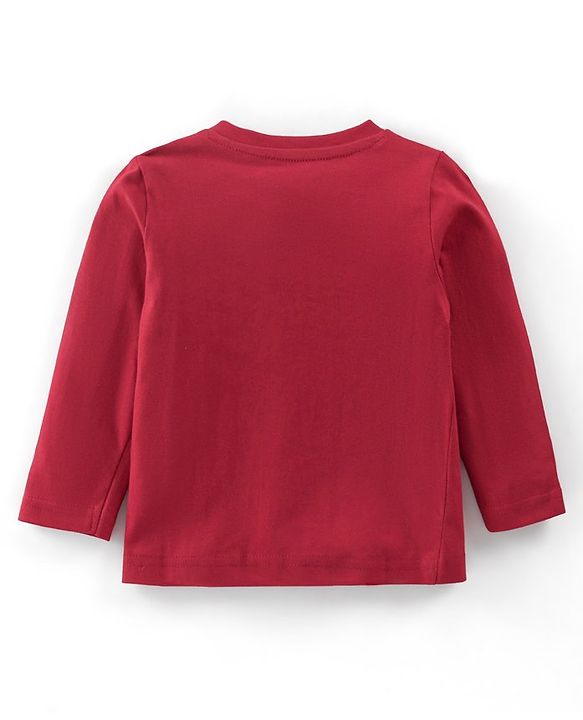 Babyhug Cotton Knit Full Sleeves Night Suit Penguin Print - Red