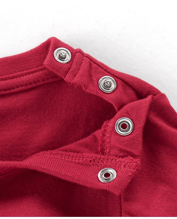 Babyhug Cotton Knit Full Sleeves Night Suit Penguin Print - Red