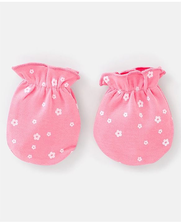Babyhug 100% Cotton Knit Squirrel Printed Mittens Pack Of 3 - Multicolour