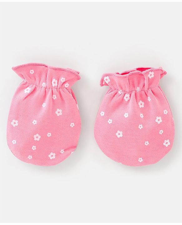Babyhug 100% Cotton Knit Squirrel Printed Mittens Pack Of 3 - Multicolour