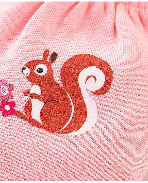 Babyhug 100% Cotton Knit Squirrel Printed Mittens Pack Of 3 - Multicolour