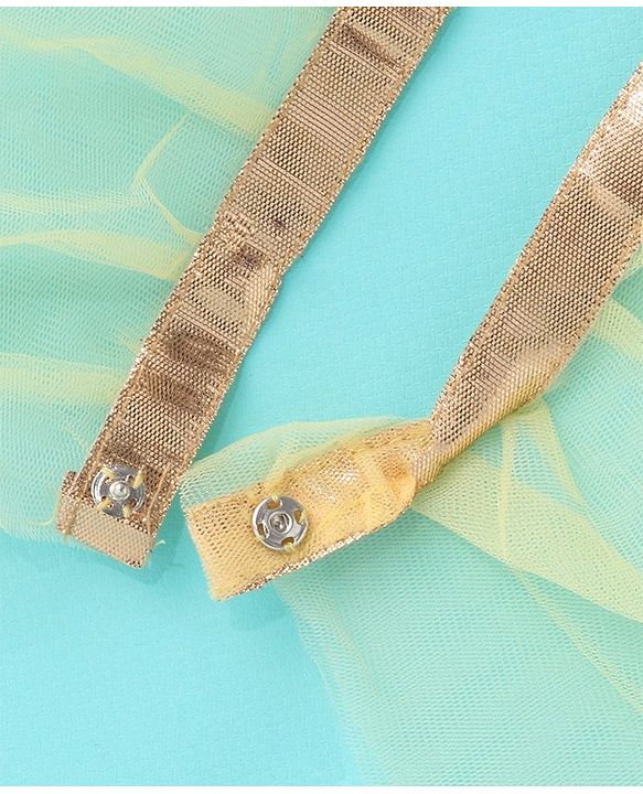 Babyhug Woven Sleeveless Choli & Lehenga Set with Dupatta & Floral Embroidery - Pink & Yellow