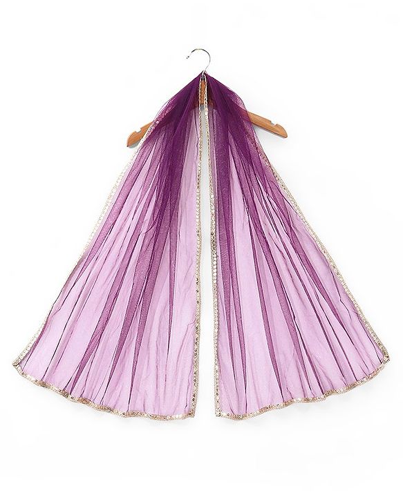 Babyhug Sleeveles Velvet Embroidered Choli with Lehenga  and Dupatta - Purple