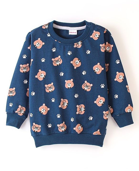 Babyhug Cotton Full Sleeves Sweatshirt With Graphics Football Print Pack Of 2 - Multicolour