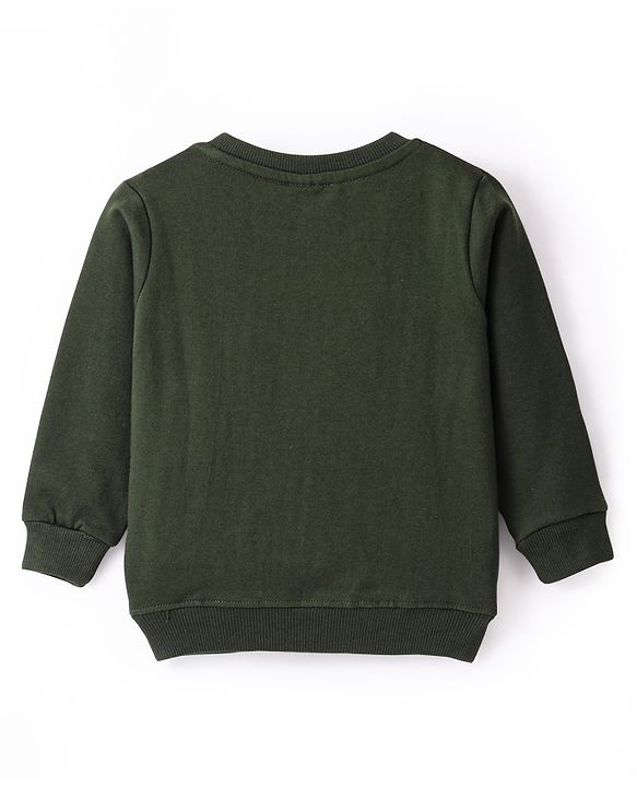 Babyhug Cotton Knit Full Sleeves Sweatshirt With Wild Animals Graphics Pack Of 2 - Red & Green