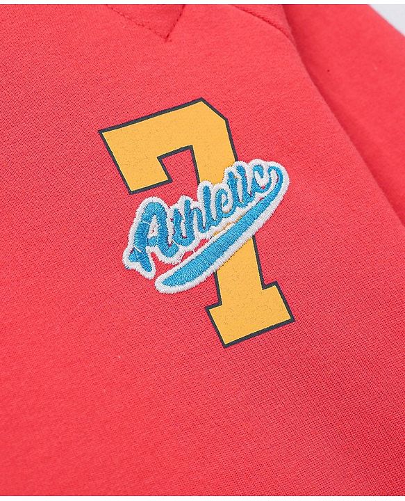 Babyhug Cotton Knit Full Sleeves Cut & Sew with Graphics Sweatshirt - Red