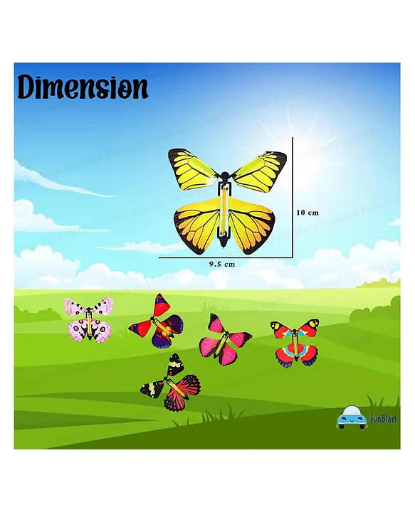 FunBlast Colourful Magic Wind Up Butterfly Toy for Kids Pack of 24