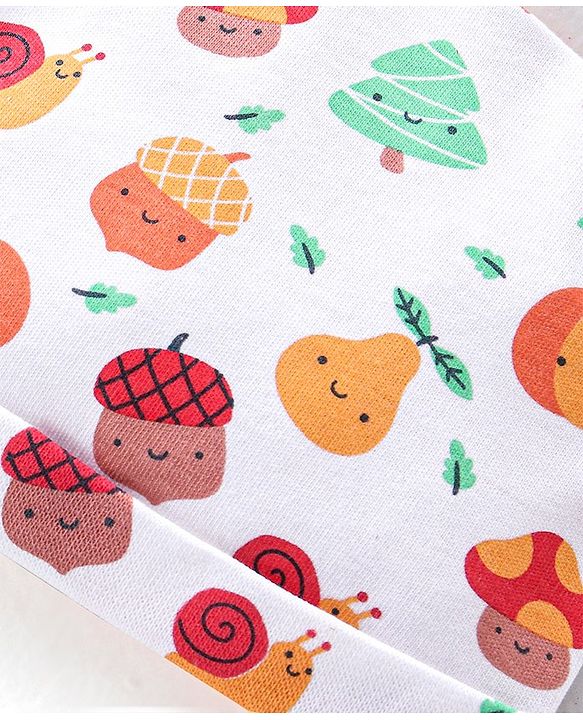 Babyhug 100% Cotton Cap with Fruits Printed - White