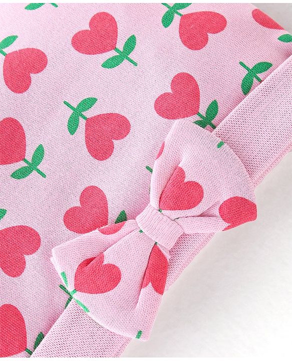 Babyhug 100% Cotton Cap with Heart Printed - Pink