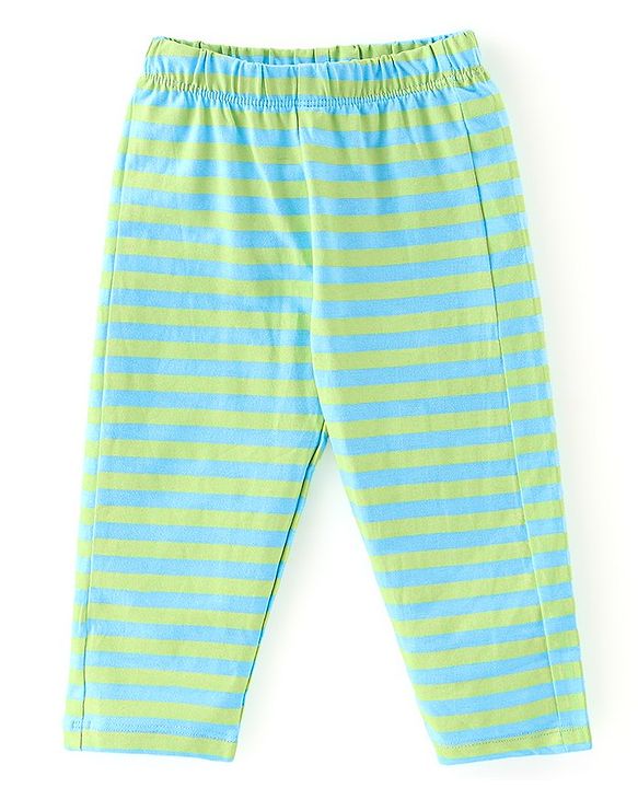 Babyhug Cotton Knit Full Sleeves Nightwear Monkey Print - Green