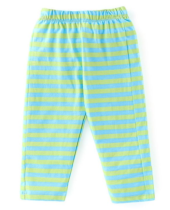 Babyhug Cotton Knit Full Sleeves Nightwear Monkey Print - Green