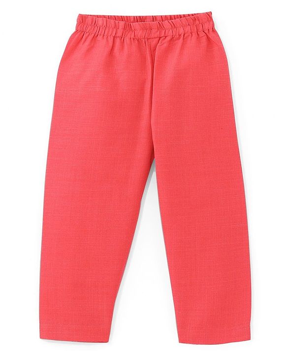 Babyhug 100% Cotton Knit Full Sleeves Kurta Pyjama Set with Printed Jacket - Peach