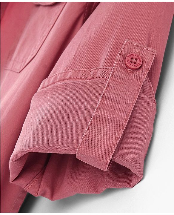 Pine Kids Cotton Woven Full Sleeves Double Flap Pocket Shirt with Inner Tee- Red