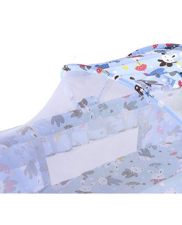 Babyhug Cozy Cloud Baby Cradle with Mosquito Net & Storage Basket - Blue