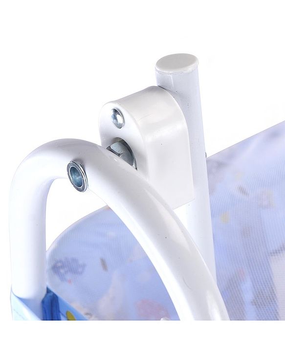 Babyhug Cozy Cloud Baby Cradle with Mosquito Net & Storage Basket - Blue