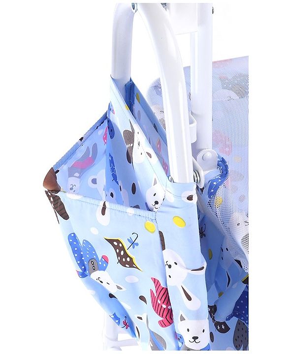 Babyhug Cozy Cloud Baby Cradle with Mosquito Net & Storage Basket - Blue