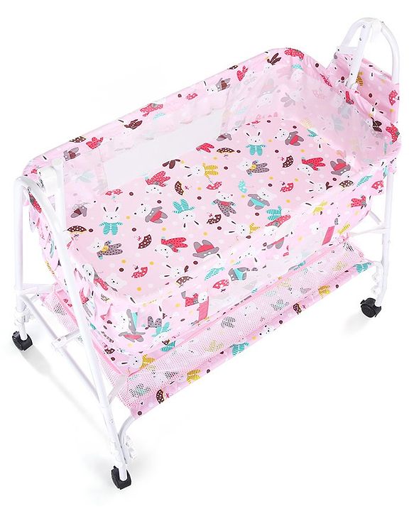 Babyhug Cozy Cloud Baby Cradle with Mosquito Net & Storage Basket - Blue