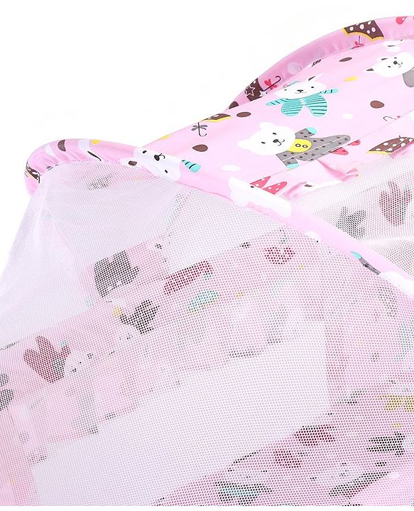 Babyhug Cozy Cloud Baby Cradle with Mosquito Net & Storage Basket - Blue